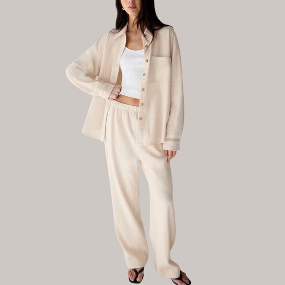 Oak + Fort Oversized Knit Shirt - Picture 2 of 3